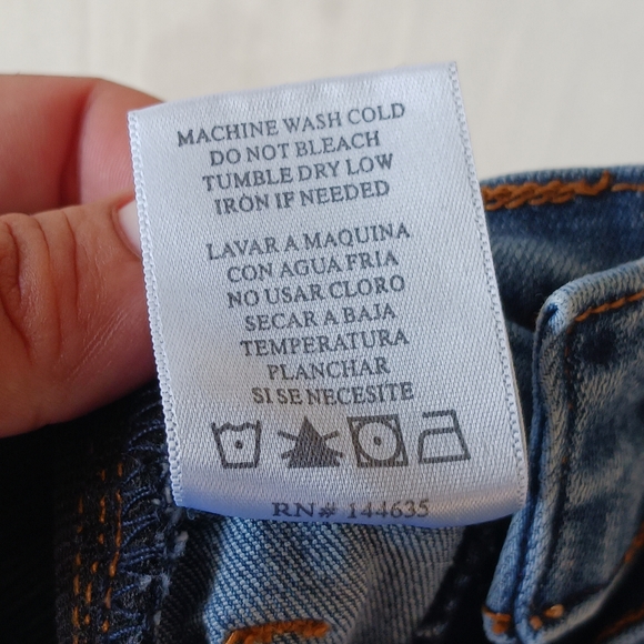 Kancan Maternity Skinny Jeans Size 26 Side Panel Low Rise Medium Wash Raw Hem - Picture 13 of 15